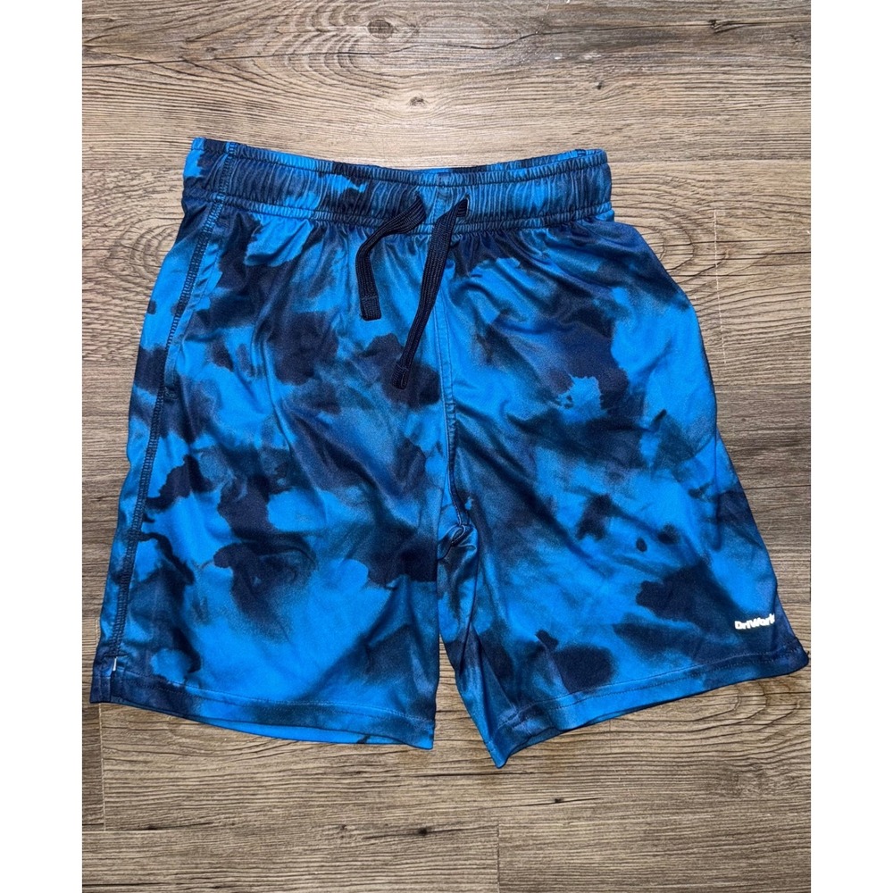 DriWorks Blue Tie Dye Athletic Performance Shorts Elastic Waist Size L (10-12)